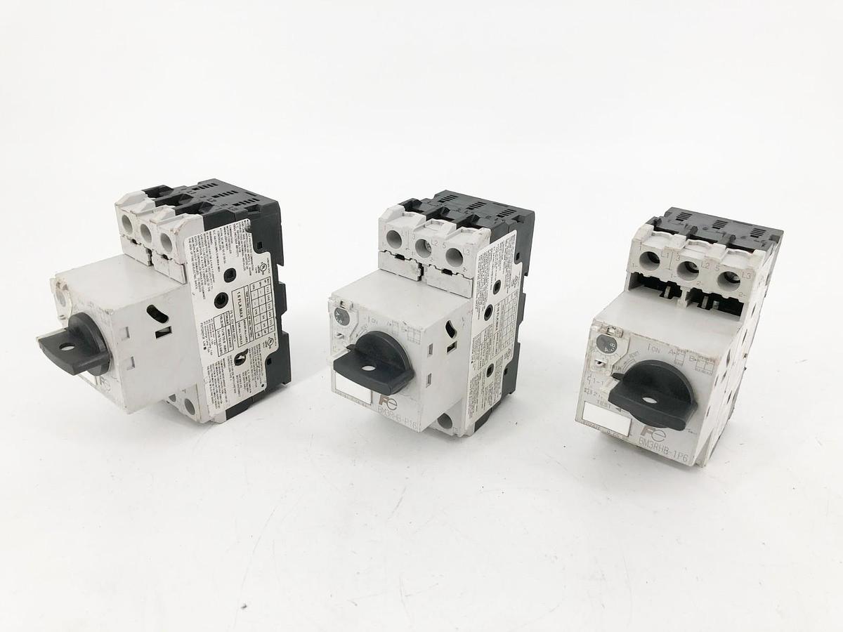 Used Lot of 3 Fuji Electric BM3RHB-1P6 Manual Motor Starters 1-1.6A