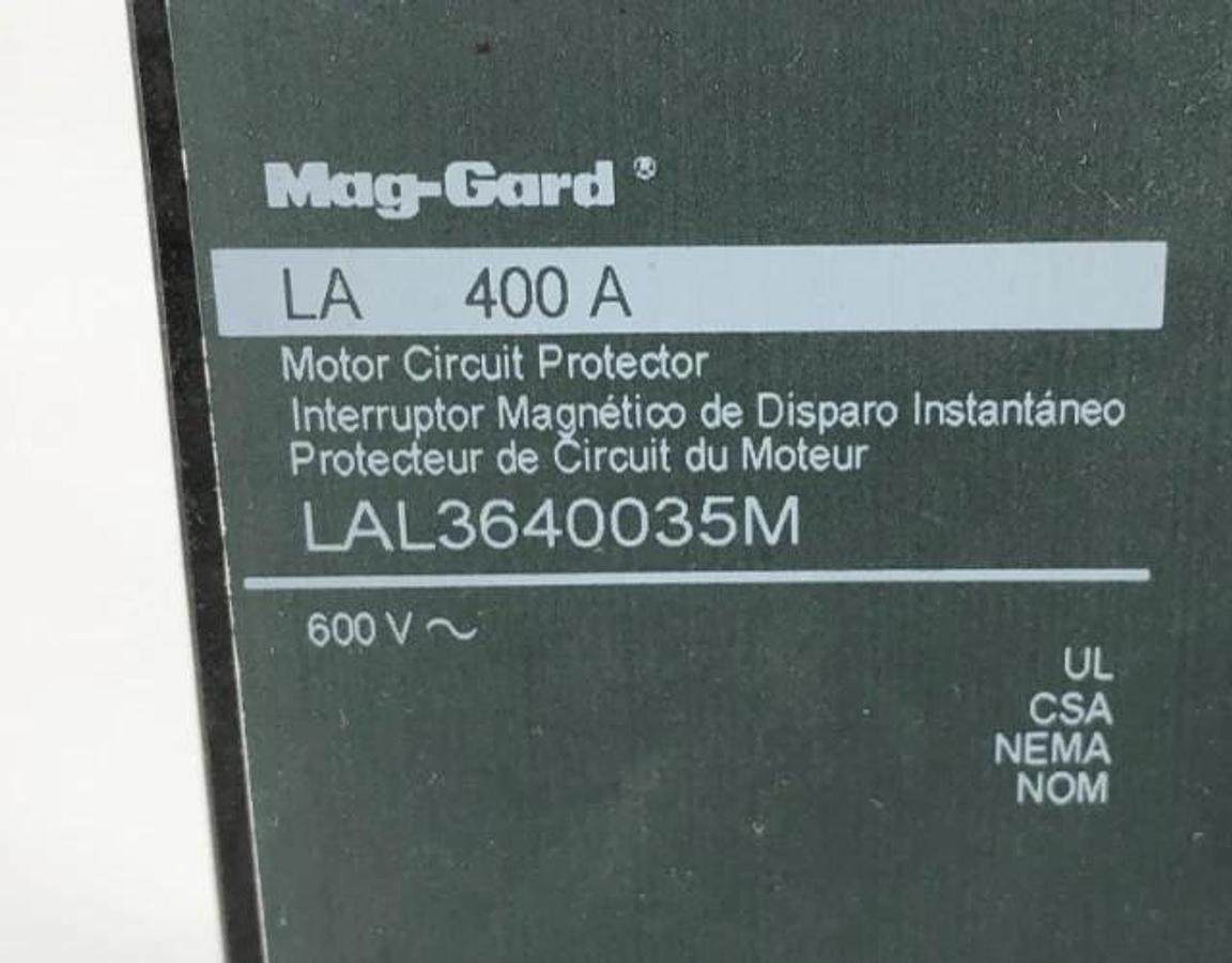 New Square D LAL3640035M Circuit Breaker 400A 3P 600V Mag-Gard LA 400A