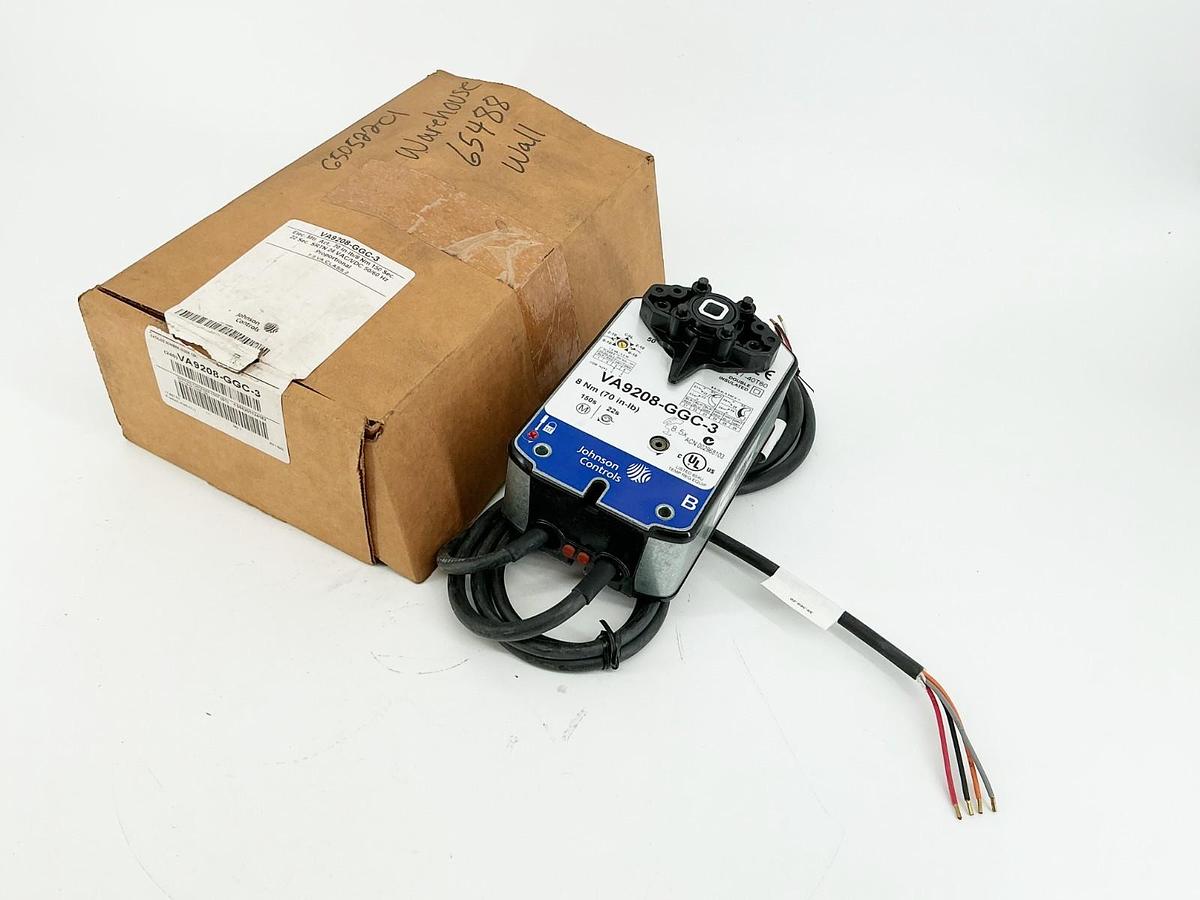 New Johnson Controls VA9208-GGC-3 Electric Actuator 7 IN-LB 24V 50/60Hz