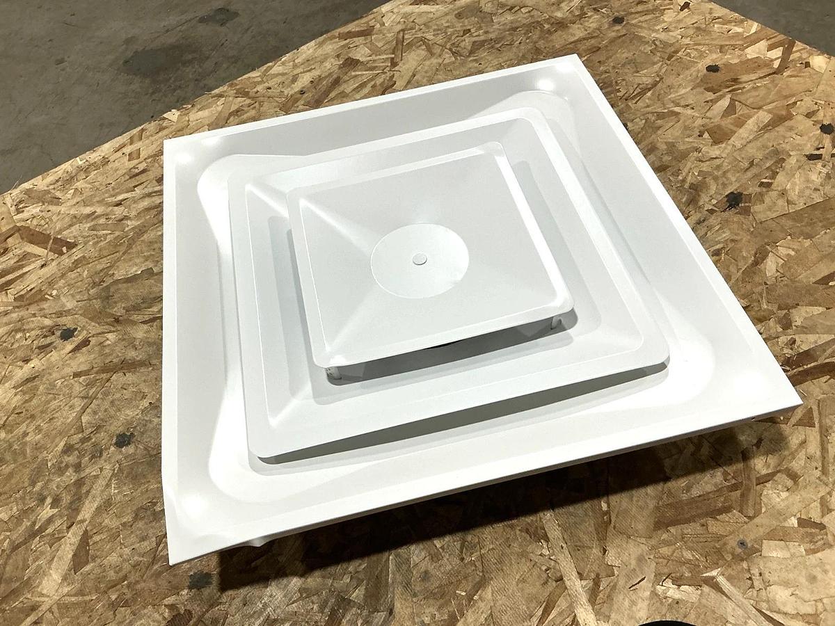 New Grainger 4MJU5 Steel Diffuser 23-3/4"x23-3/4"x12" Duct: 12" White