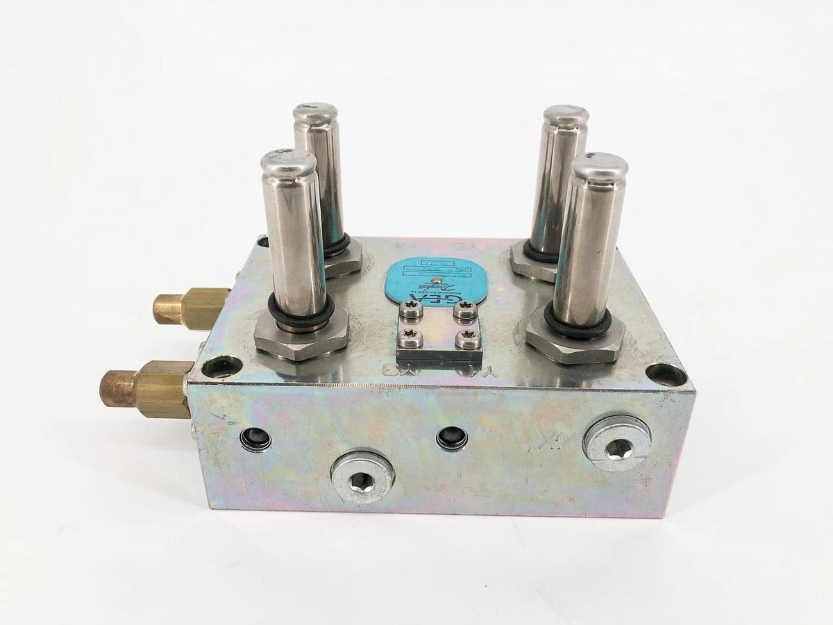 New GEA Danfoss 627500077 4-Way Valve Block 2.65mm Seat w/ Orifice