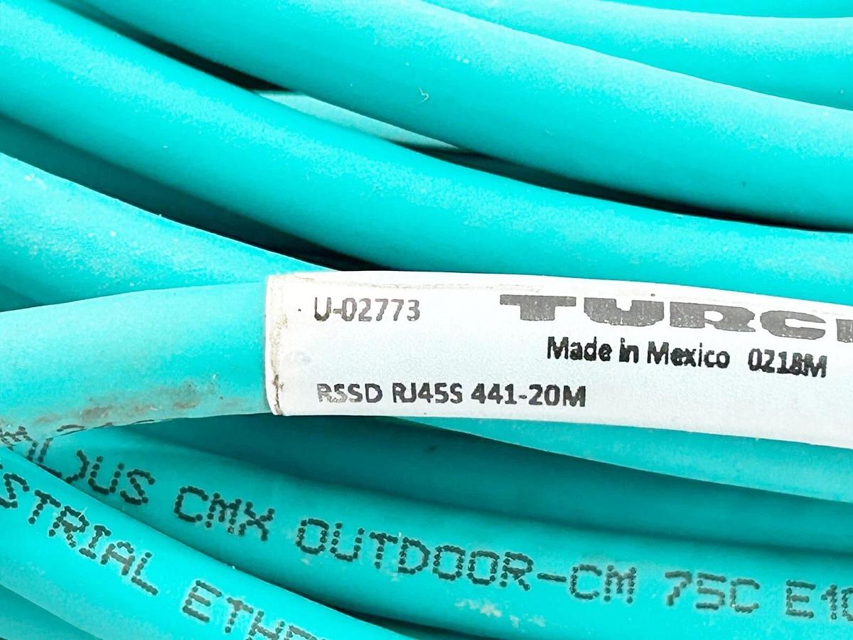 New Turck RSSD RJ45S 441-20M Double Ended Cordset M12 Male to RJ45 Male 4 Pin