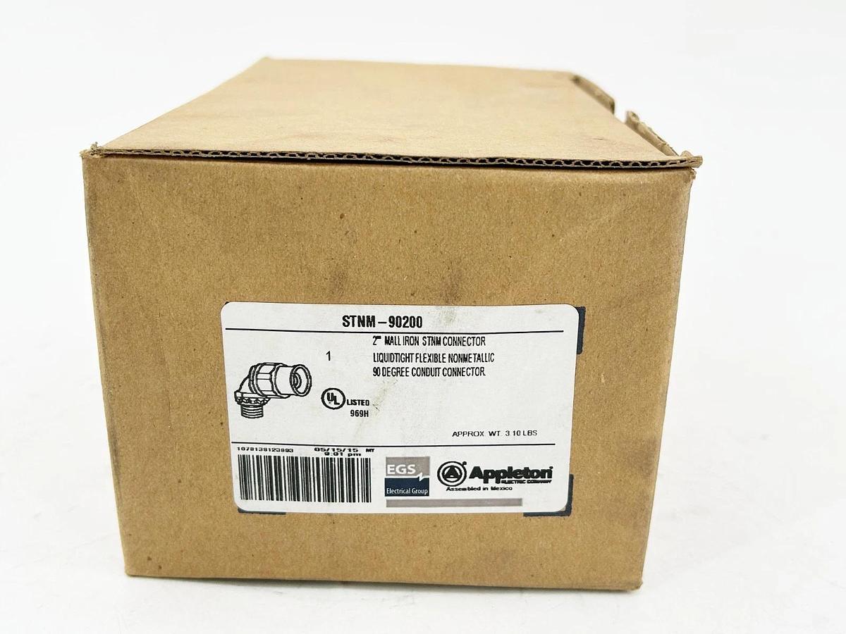 New Appleton STNM-90200 Connector 2" Mall Iron 90 Deg Liquidtight