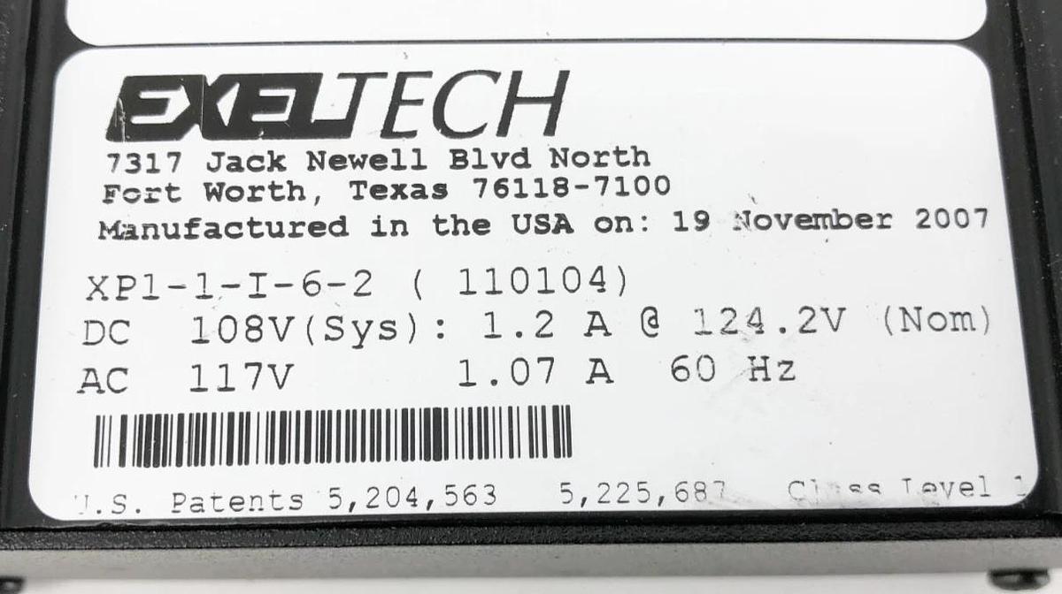 Used Exeltech XP1-1-I-6-2 Voltage Inverter XP125 108VDC 125W 117VAC