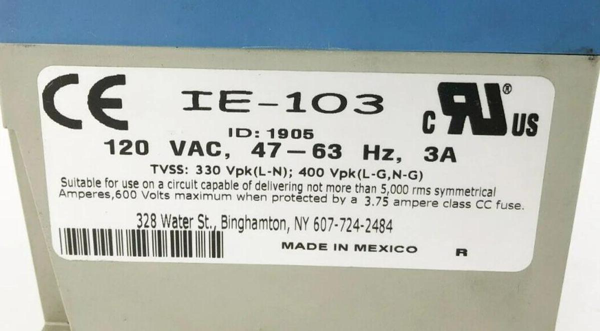 New Isatrol IE-103 Suppressor 120VAC 47-63Hz 3A - No Box