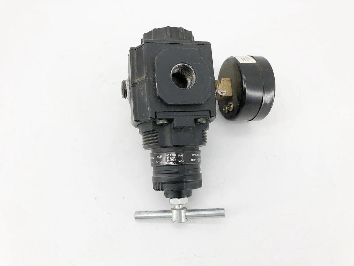 Used Norgren R73G-3AT-RMG Regulator Valve with Gauge 300psi Max 1/4" NPT 20-160psi