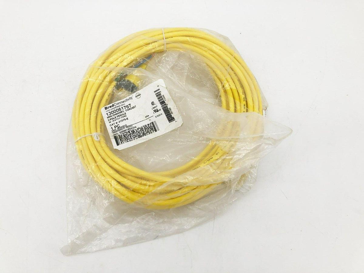 New Brad Connectivity 1300061767 Cordset 3P Female 35FT. 18-3 PVC 41079-E