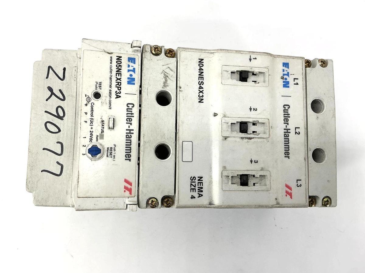 Used Eaton Cutler-Hammer N04NES4X3N & N05NEXRP3A Contactor 135A 24V Coil Controller