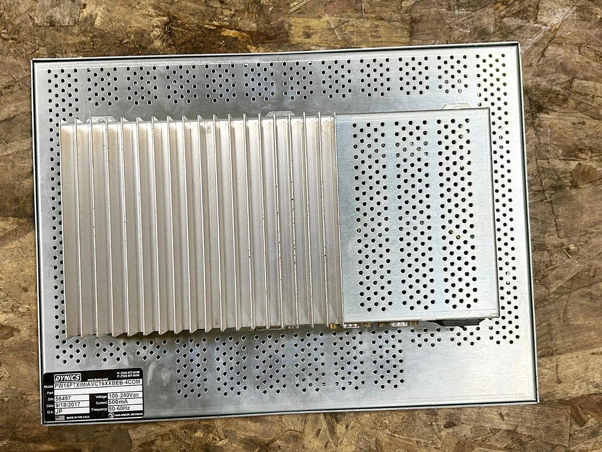 Used Dynics PW15PTXIMIAVCT6XXBEB-4COM Display 100-240VAC 500mA 50/60Hz