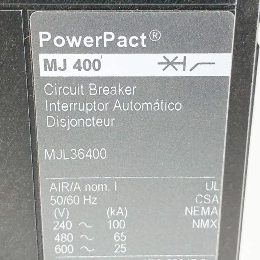 New Square D MJL36400 Circuit Breaker 400A 3P 600V PowerPact MJ 400