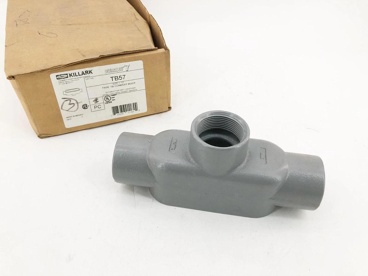 New Killark TB57 Conduit Outlet Body Iron 1-1/2" Trade Size