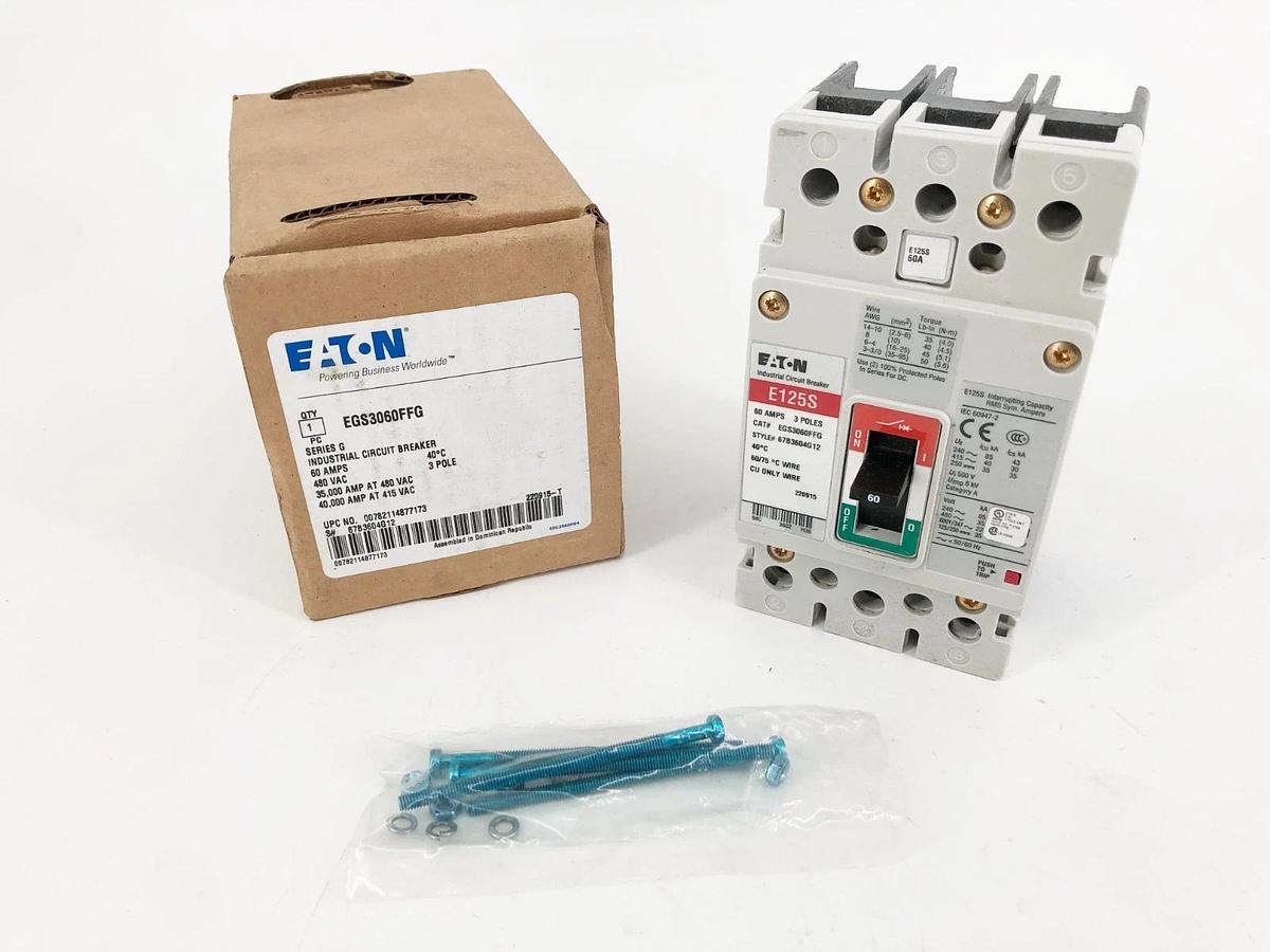 New Eaton EGS3060FFG Circuit Breaker 60A 480VAC 3 Pole