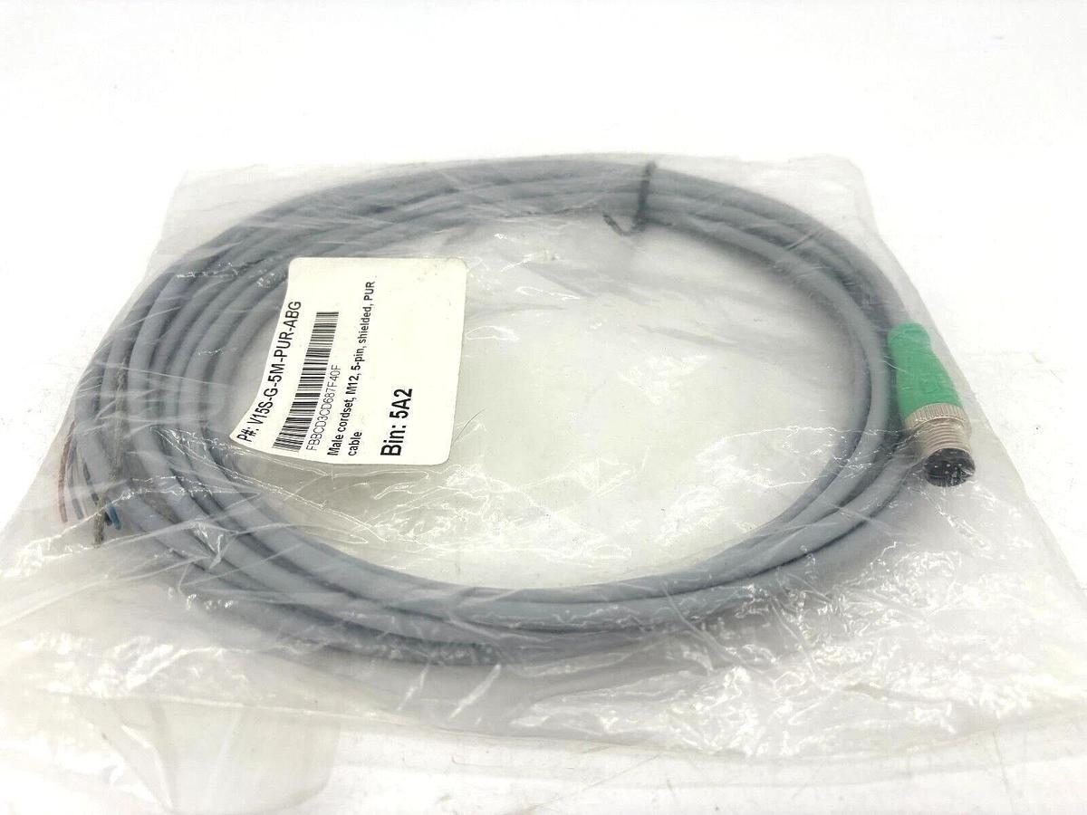 New Pepperl + Fuchs V15S-G-5M-PUR-ABG Shielded Cable Connector