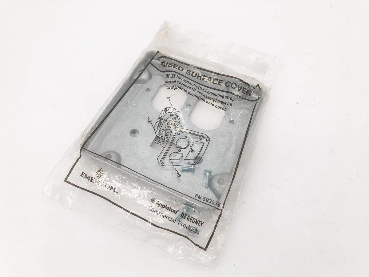 Lot of 4 New Emerson 503536 Raised Square Surface Covers 4"