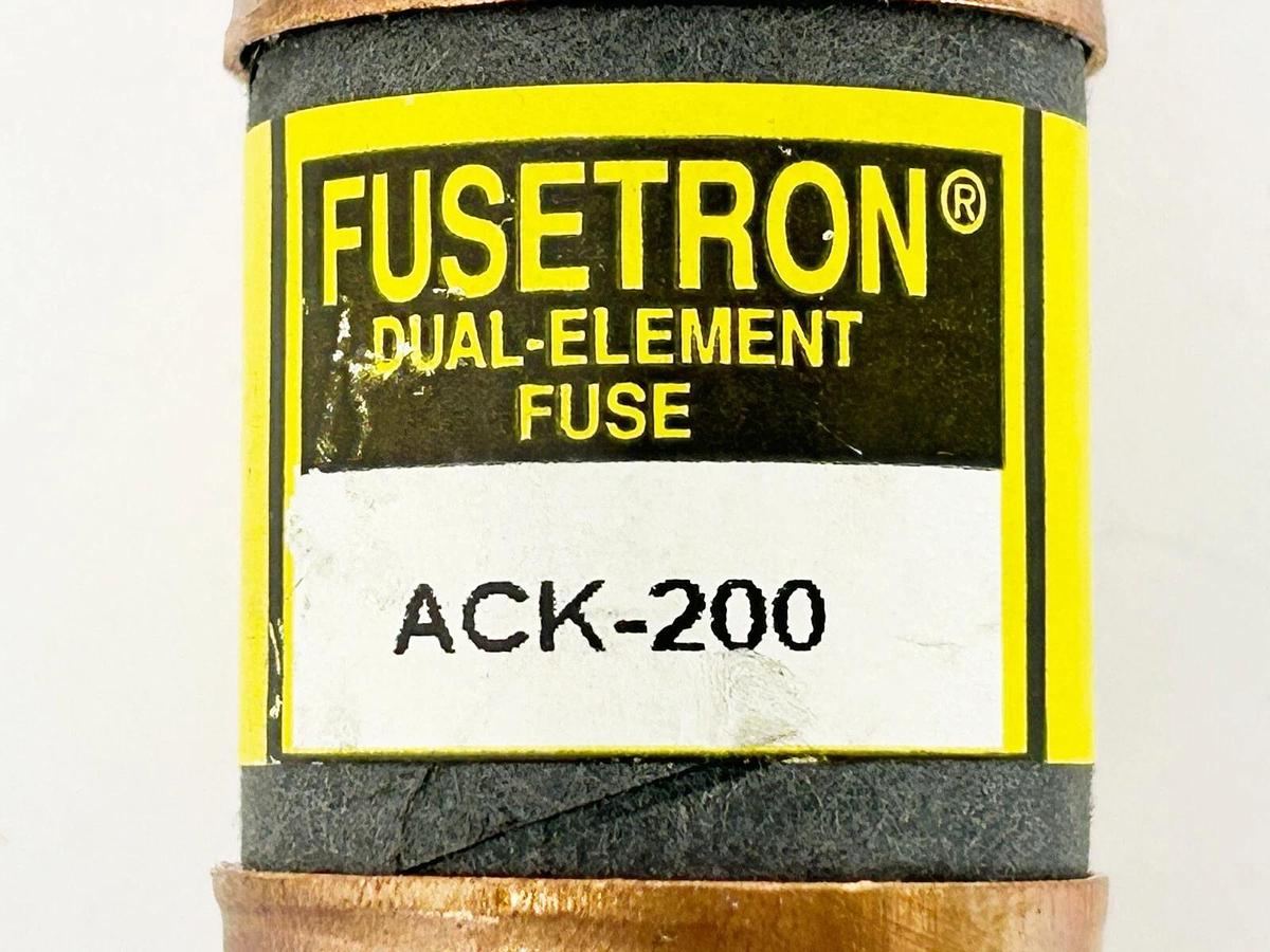 New Lot of 2 Bussmann Fusetron ACK-200 Dual Element Fuse 200A 75VDC