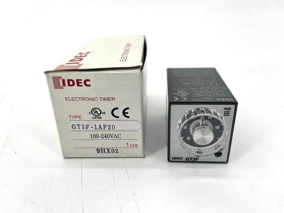 New IDEC GT3F-1AF20 Plug-In Timer 0.1s-600s Range 8-Pin SPDT 100-240VAC