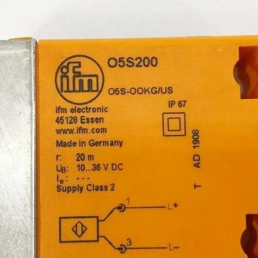 Used IFM Efector O5S200 Through-Beam Sensor Transmitter 20m 10-36VDC Bottom Port