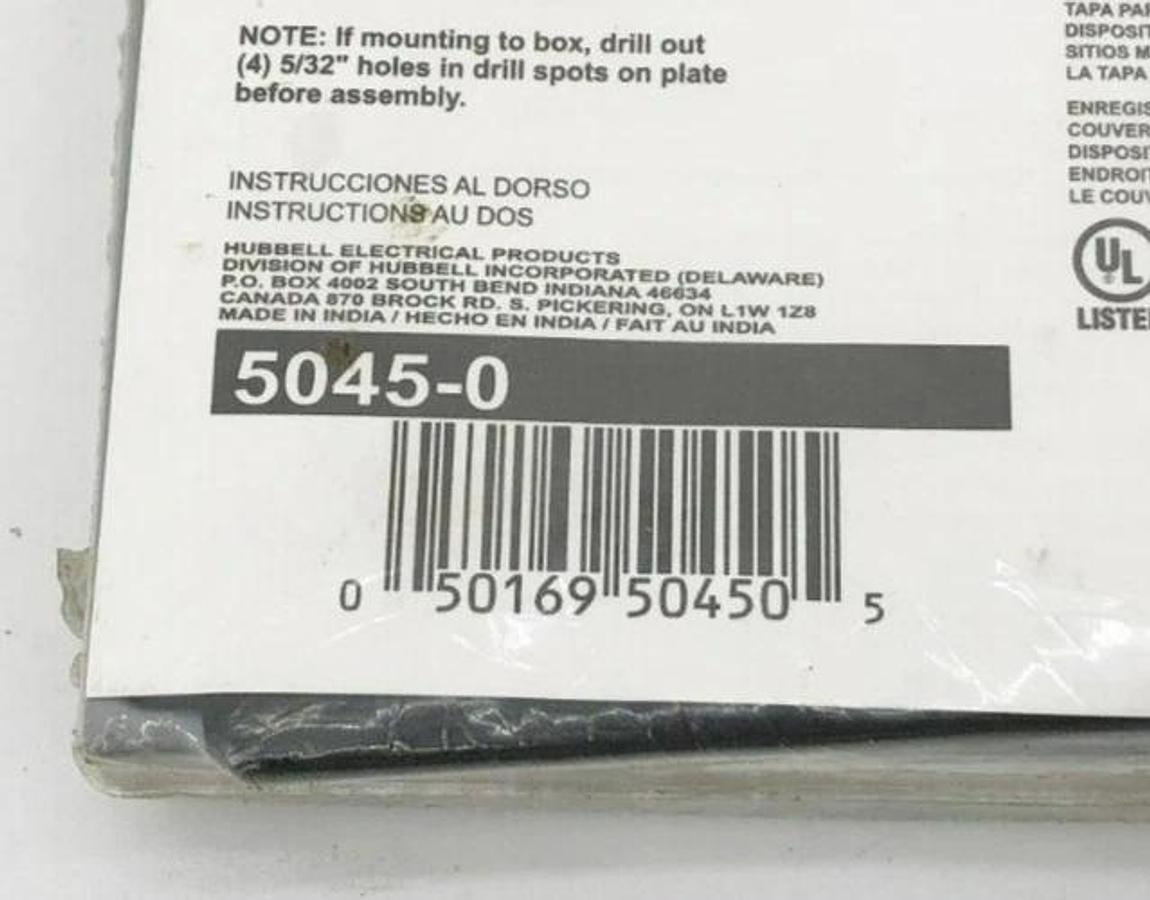 New Hubbell 5045-0 2-Gang Weatherproof Outlet Box Cover