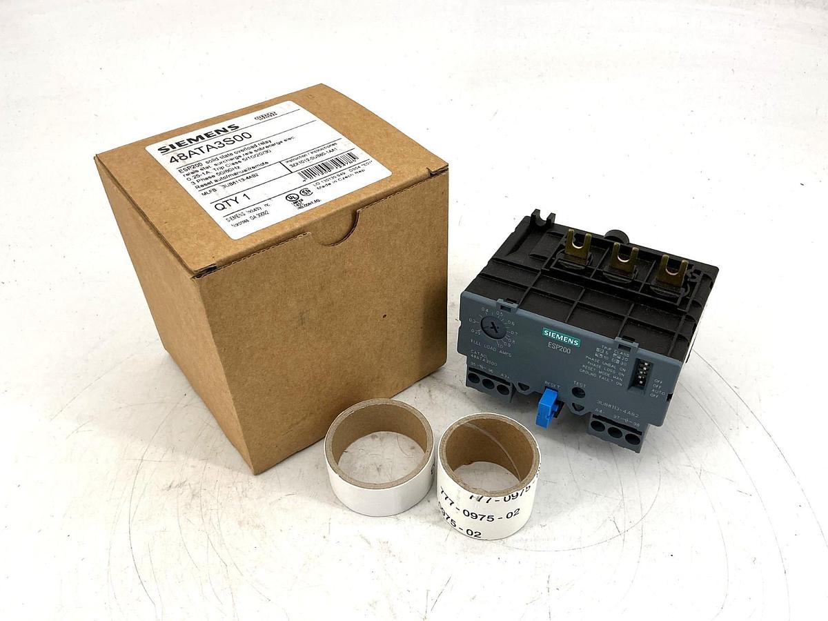 New Siemens 48ATA3S00 Solid State Overload Relay 3Ph .25-1A 50/60HZ 3UB8113-4AB2