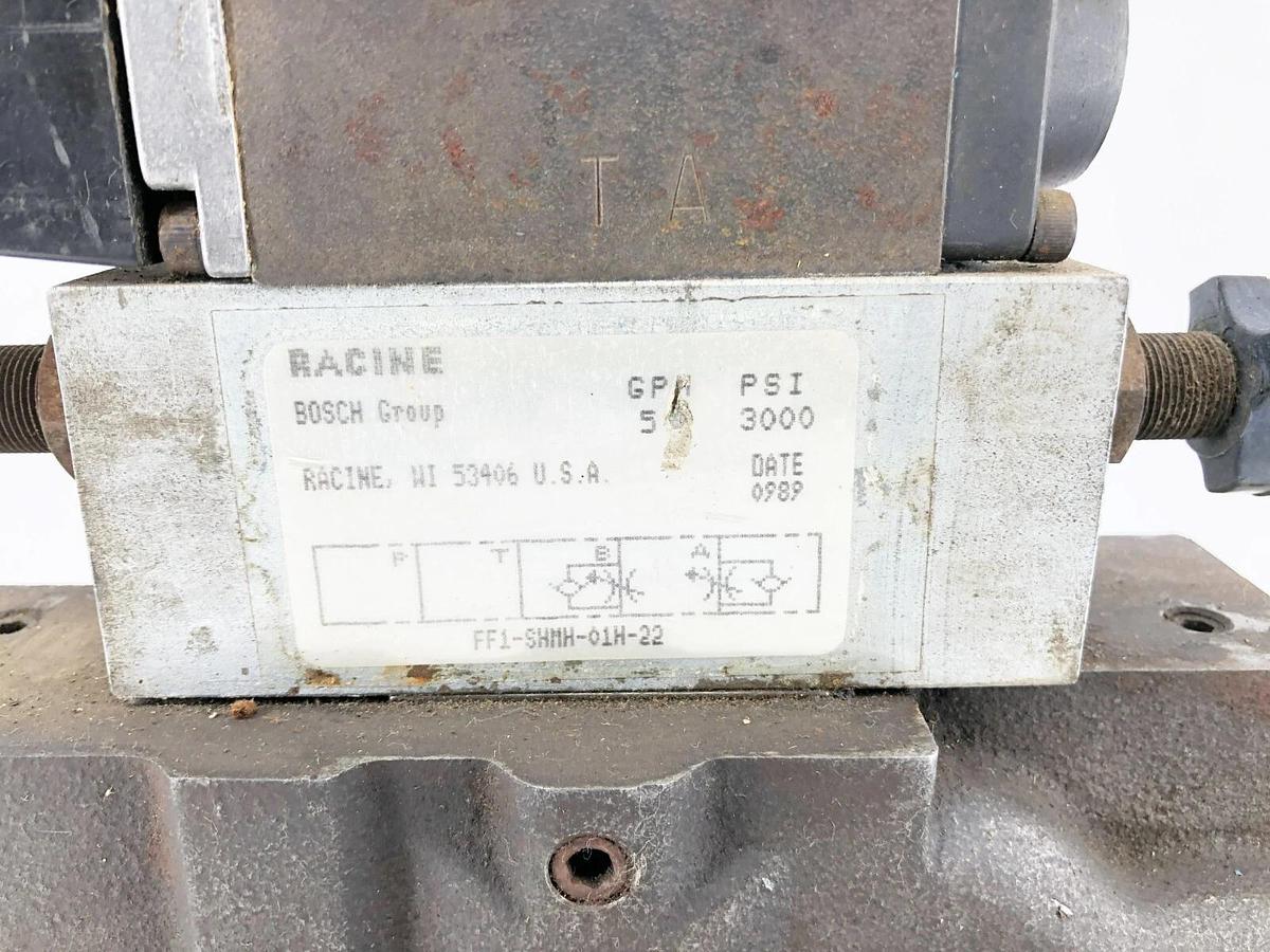 Used Bosch Racine FD4-CTHS-106M-63 Hydraulic Solenoid Valve 110/115V 3000psi Max