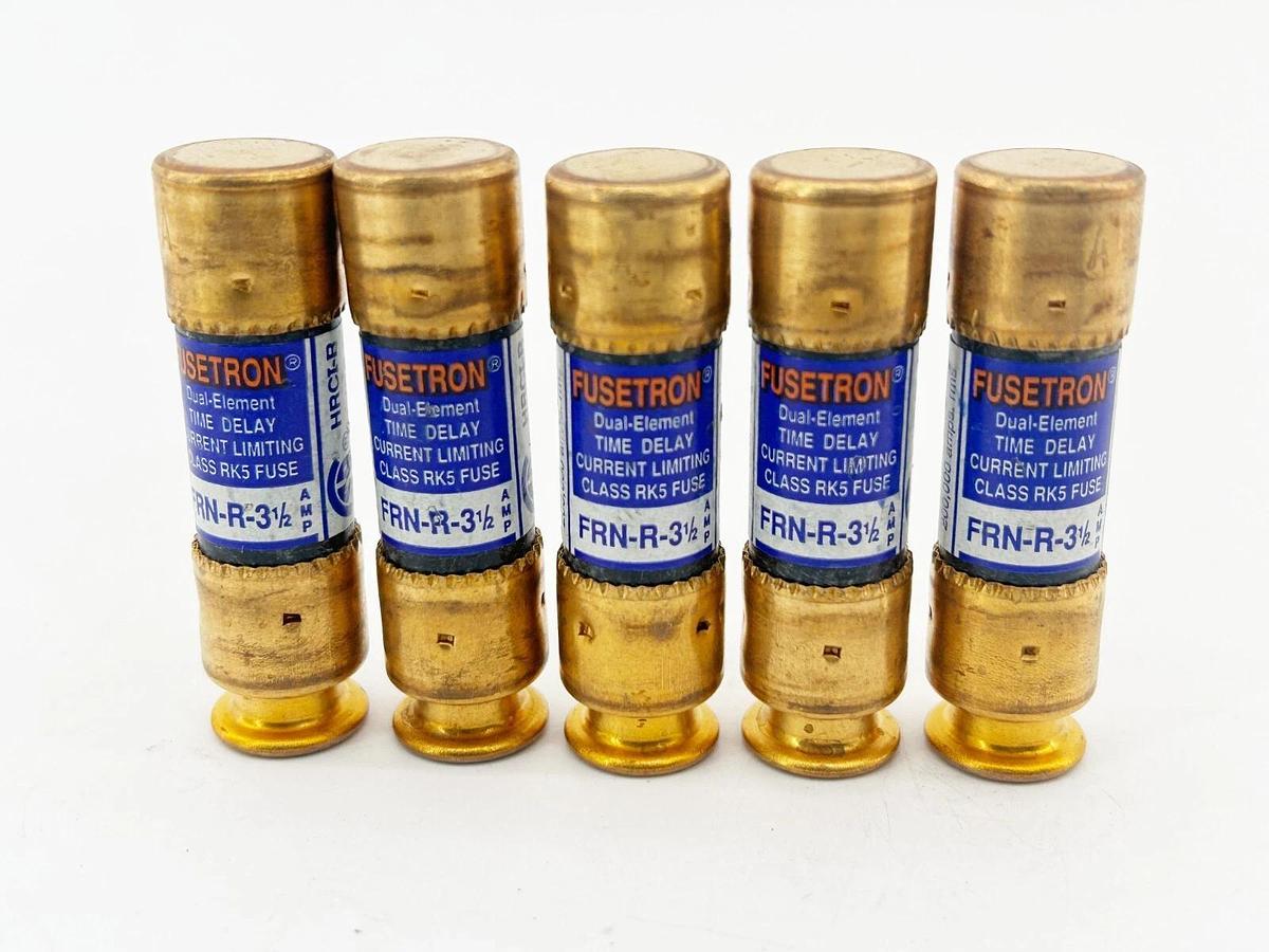 Used New Lot of 5 Bussmann FRN-R-3-1/2 Time Delay Fuse 3.5A 250V
