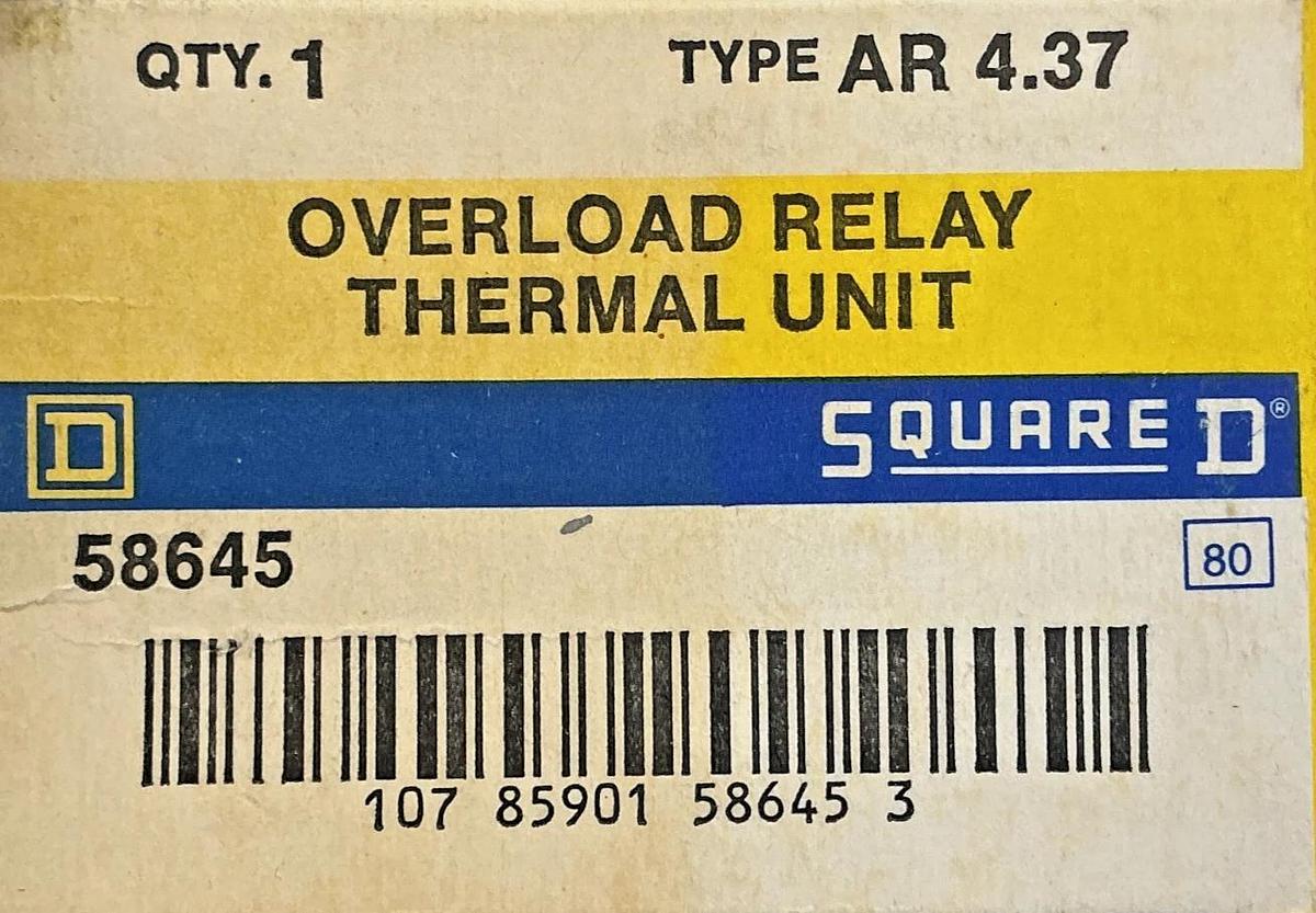 Lot of 3 New Square D AR-4.37 Overload Relay Thermal Unit
