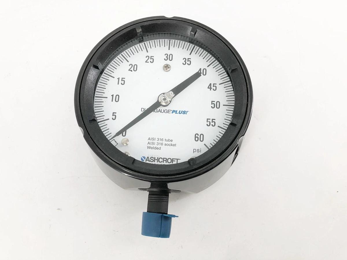 New Ashcroft 45-1279-SS-04L-60# Gauge 4-1/2" 60psi 1/2" LM
