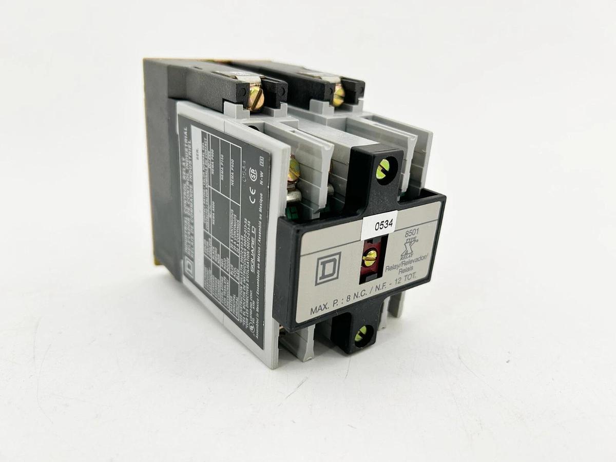 New Square D 8501-XO40V06 AC Control Relay 10A 600V 440/480Vac 50.60Hz Type X