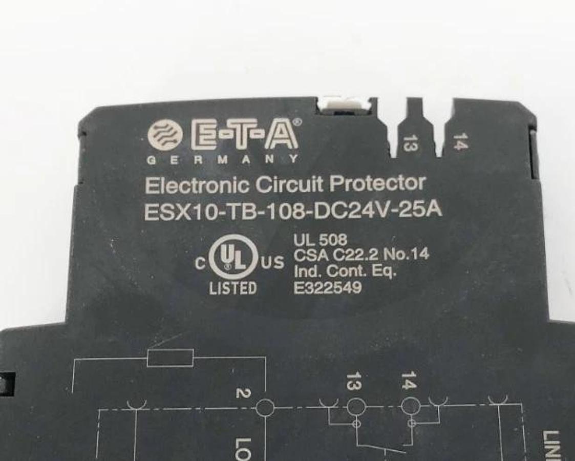 New ETA ESX10-TB-108-DC24V-25A Electronic Circuit Protector - No Box