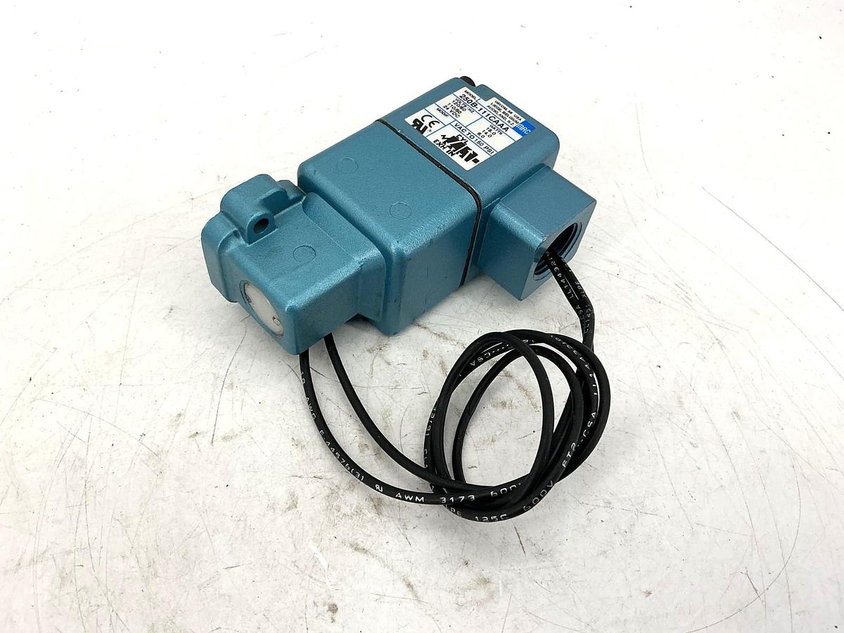 New MAC Valves 250B-111CAAA Solenoid Valve 15W 150PSI 24VDC 110/120V - No Box
