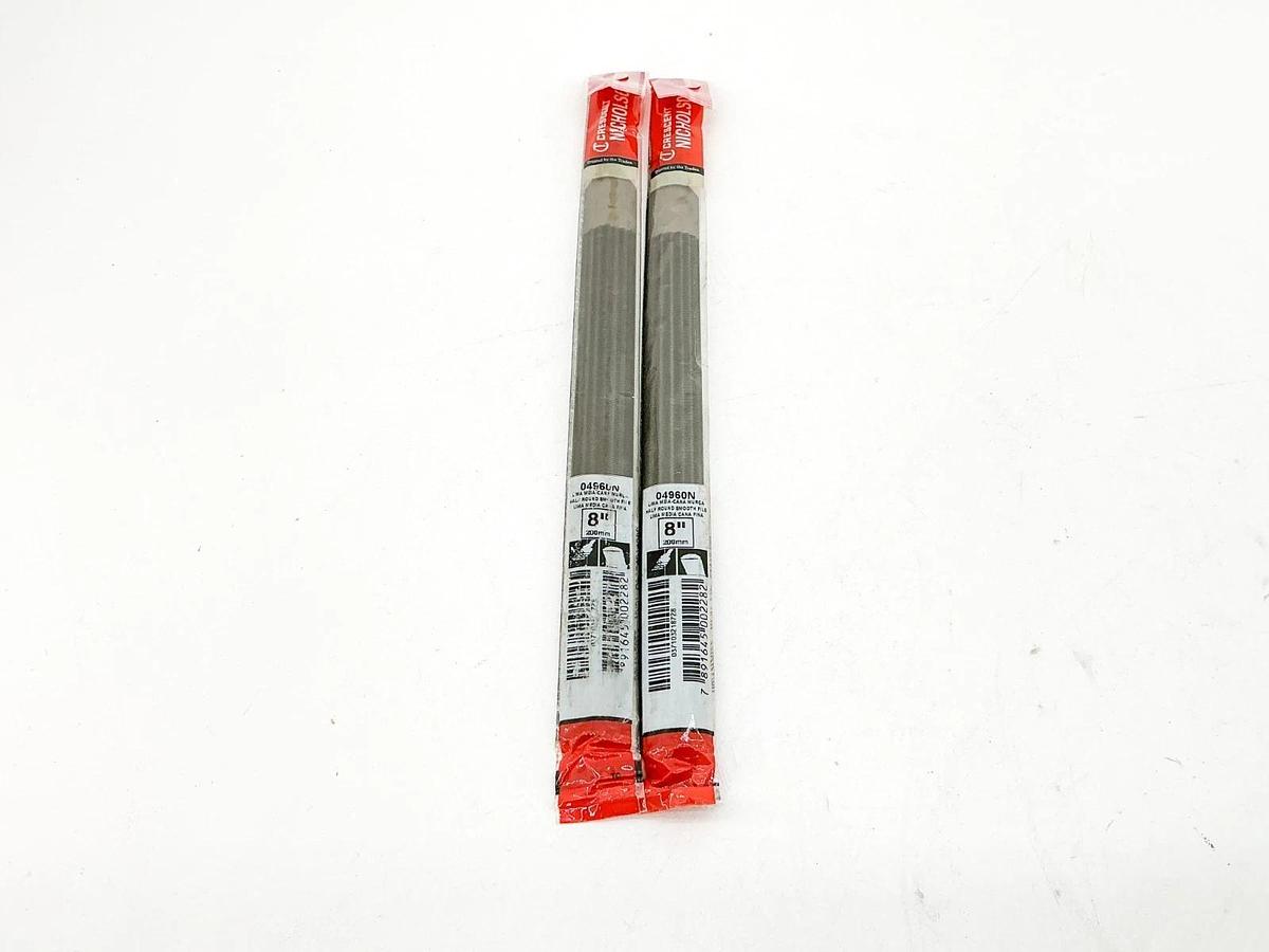 New Lot of 2 Crescent Nicholson 04960N 8" Half Round Double Cut Smooth File