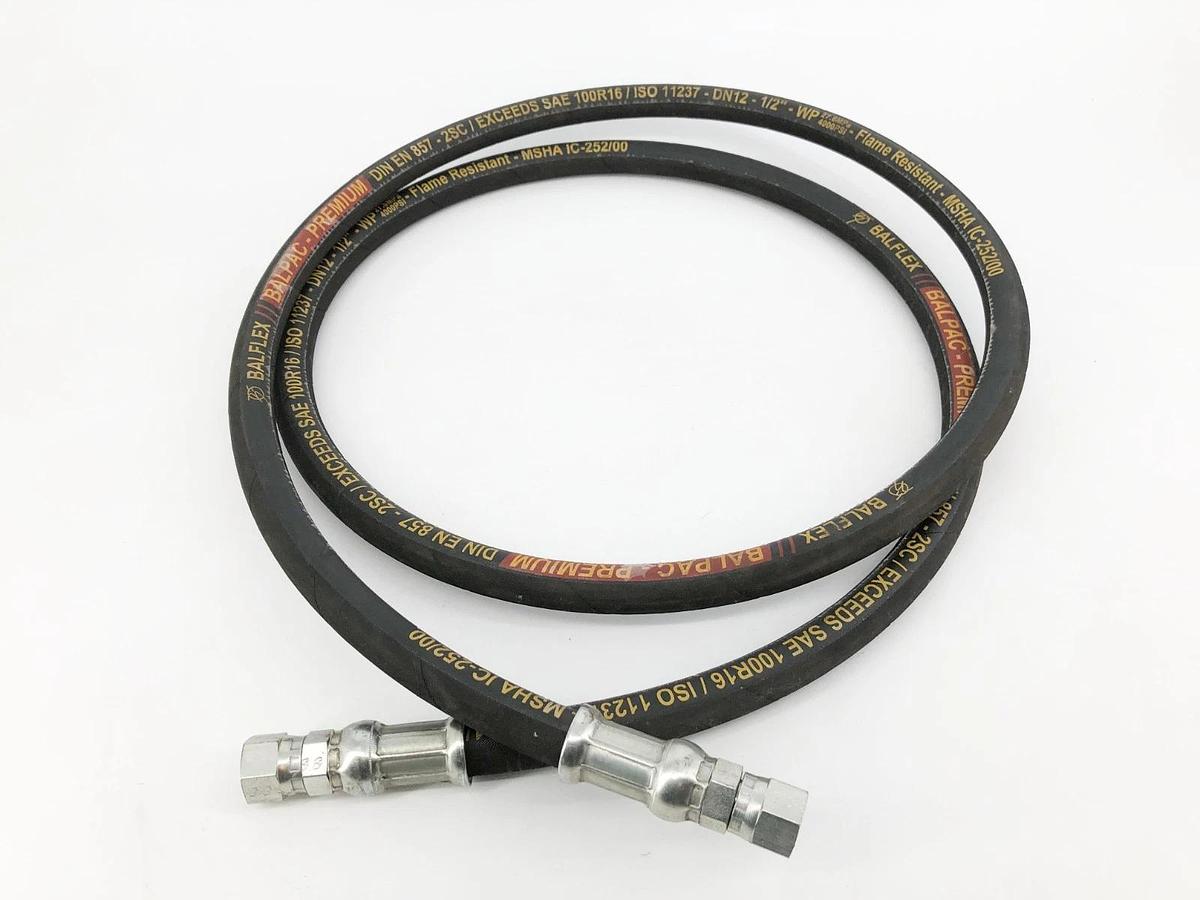 New Balflex DIN EN 857-2SC Hose SAE 100R16 DN12 1/2" 4000psi 98" L - No Box
