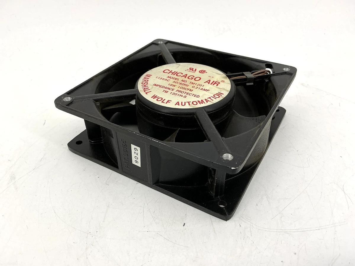 Used Chicago Air TM1201 Cooling Fan 18W 105CFM 0.21A 115VAC 50/60HZ TM-1201H-S