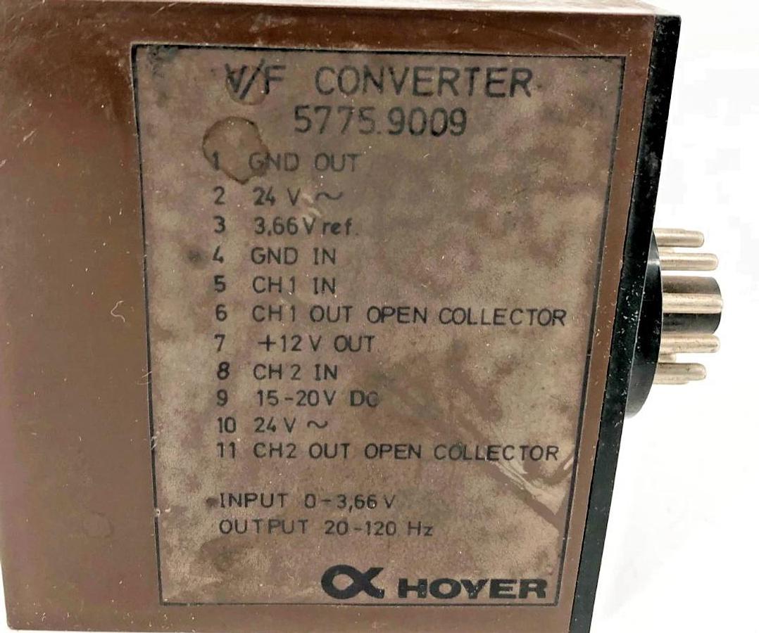 Used Hoyer 5775.9009 Voltage to Frequency Converter 20-120Hz 11-Pin