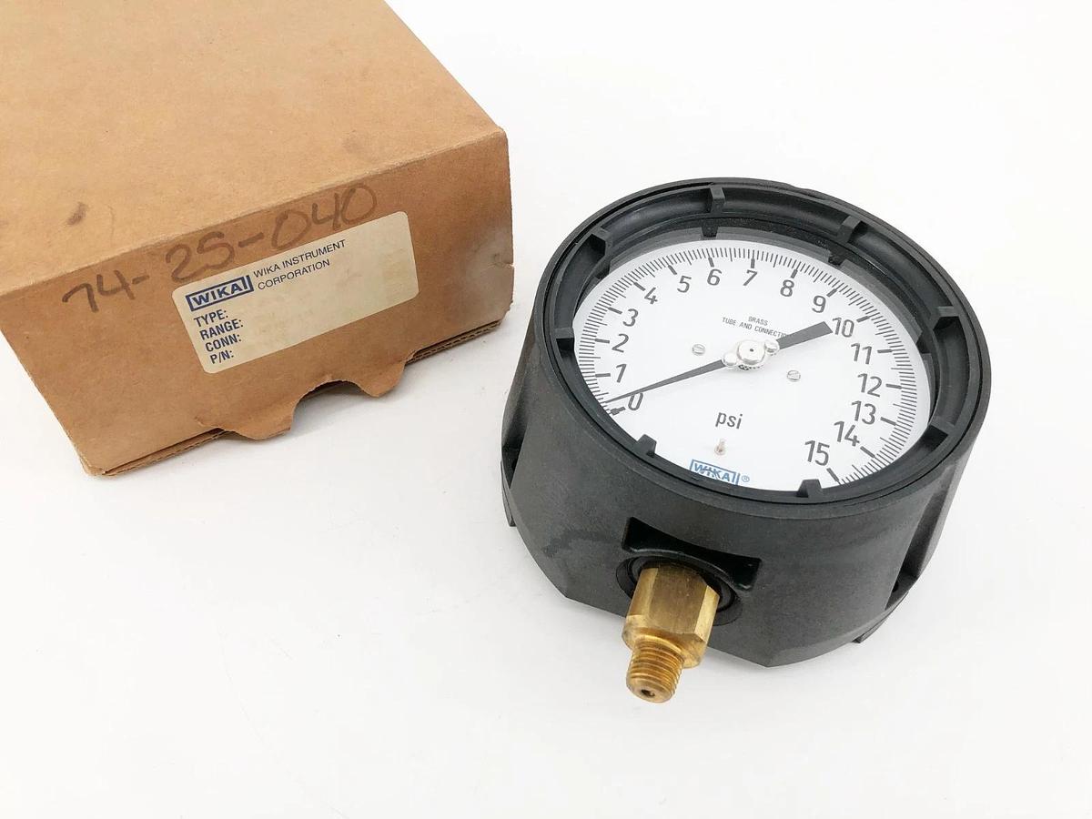 New Wika 9834117 Type 212.34 Process Gauge 4-1/2" 15psi 1/4" NPT Lower