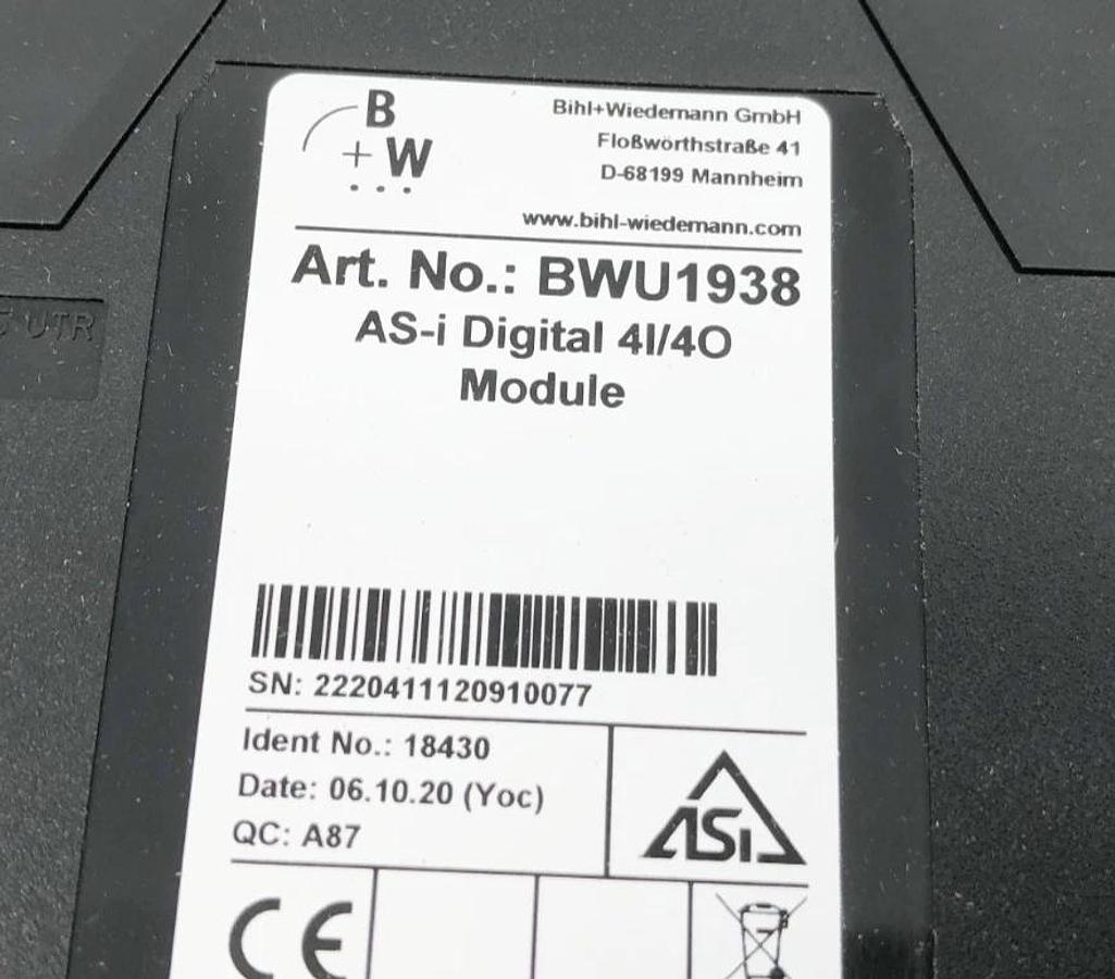 New Bihl+Weidemann BWU1938 ASi Digital 4I/4O Module IP20 22.5mm 18430