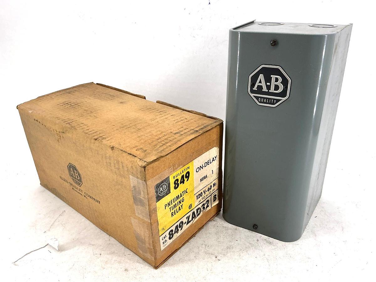 New Allen Bradley 849-ZAD32 Ser B Pneumatic Timing Relay 110/120V 50/60HZ