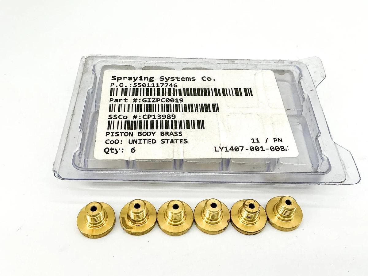 New Lot of 6 Spraying Systems CP13989 Piston Body Brass GIZPC0019
