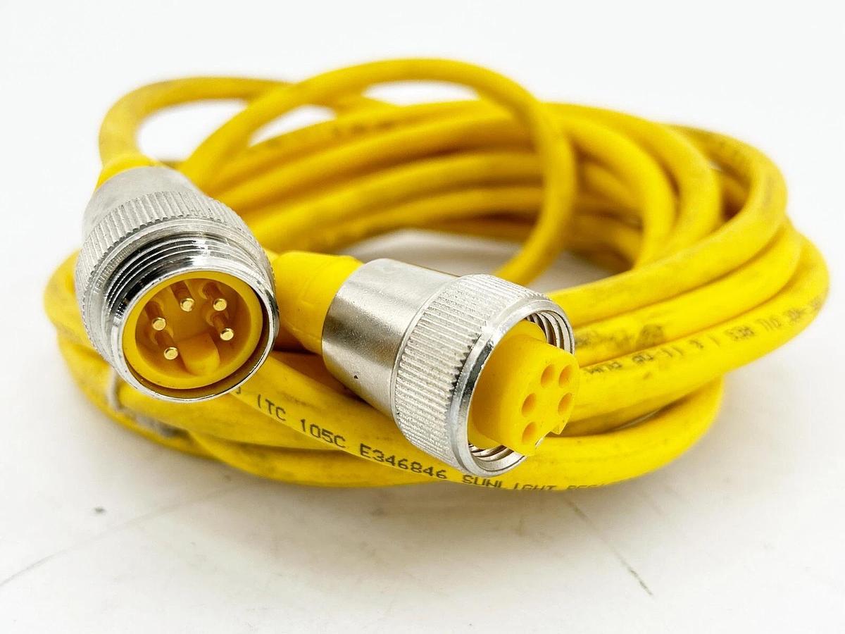 Used Turck RSM RKM 50-5M Double Ended Cordset 7.8" 5x18AWG 600V U2282