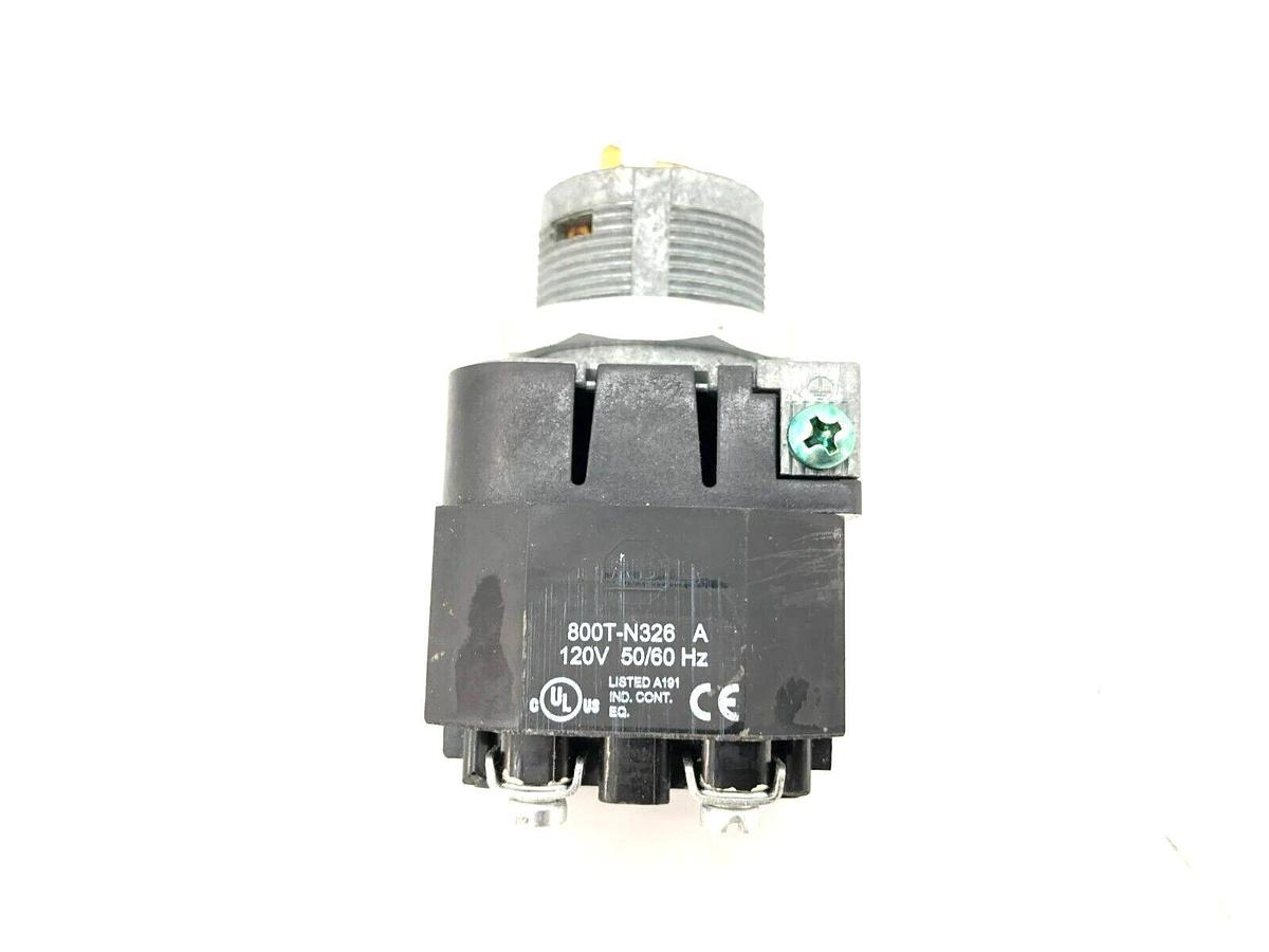 Used Allen-Bradley 800T-16HX2KB6 Ser. U Illuminated Selector Switch 120VAC - As Is