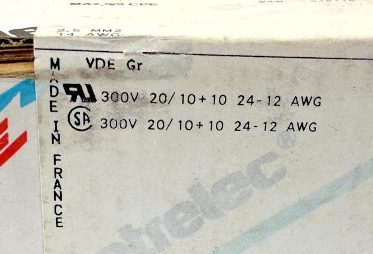 Box of 50 New ABB Entrelec 0115-086-05 Terminal Block Gray 12AWG 300V 011508605