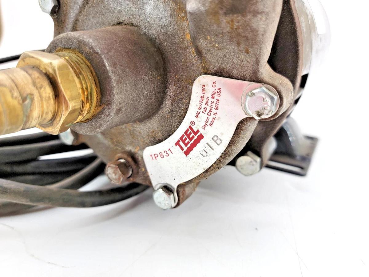 Used Dayton 8WG82 Jet Pump Motor W/ Teel 1P831 Transfer Pump 1/3HP 3450RPM 7A