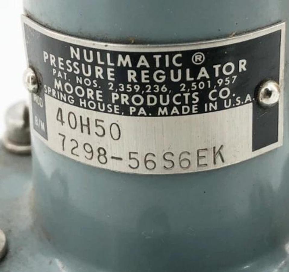 New Moore Nullmatic 40H50 Pressure Regulator 7298-56S6EK