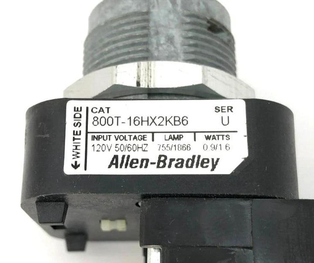 Used Allen-Bradley 800T-16HX2KB6 Ser. U Illuminated Selector Switch 120VAC - As Is