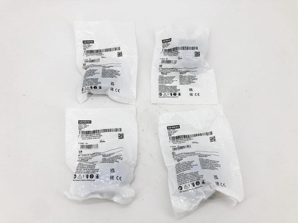 Lot of 4 New Siemens 3SU1500-0AA10-0AA0 Black Pushbutton Holders 22mm