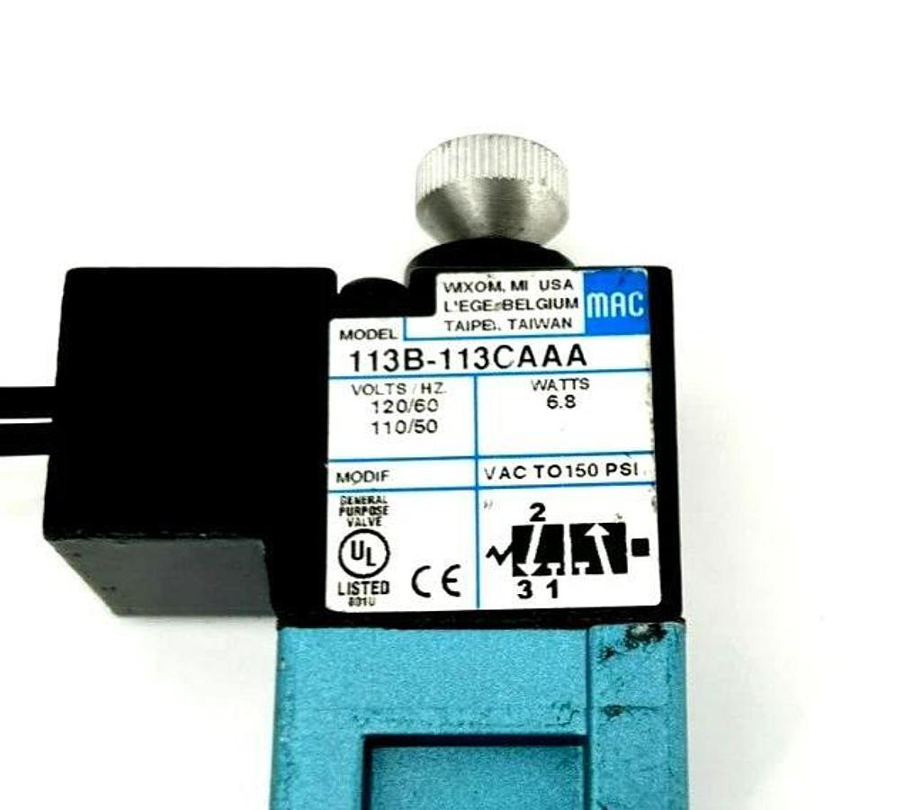New MAC Valves 113B-113CAAA Solenoid Valve 110/120V, 6.8W