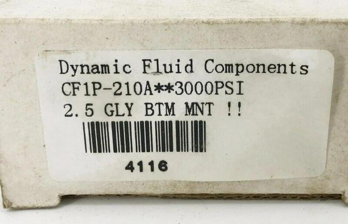 New Dynamic Fluid CF1P-210A Pressure Gauge 2-1/2" 0-3000psi Bottom Mount