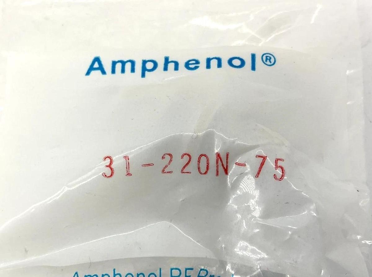 Lot of 2 New Amphenol 31-220N-75 Bulkhead Adapter 31220N75