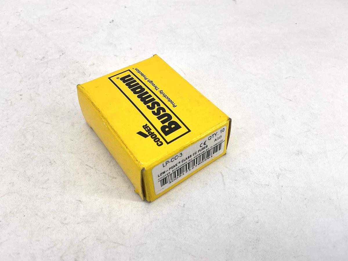 New Bussmann LP-CC-3 Low-Peak Time-Delay Class CC Fuse 3A 600V Box of 10
