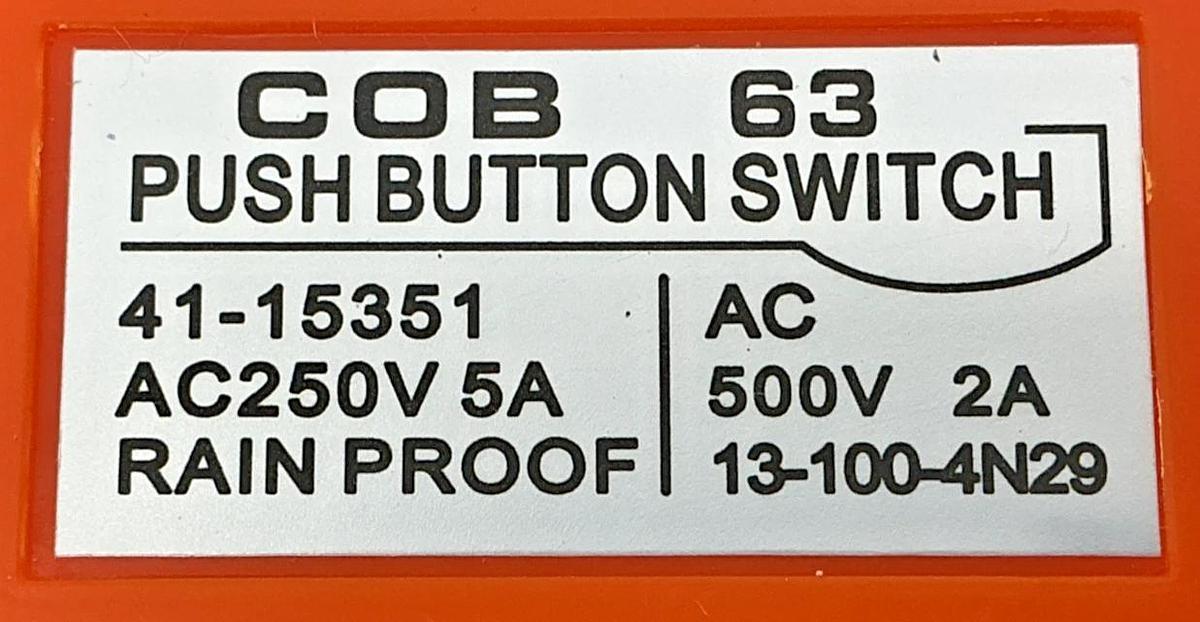 New COB COB-63 Hoist Pushbutton Switch Rainproof 6-Buttons 5A 250VAC 41-15351